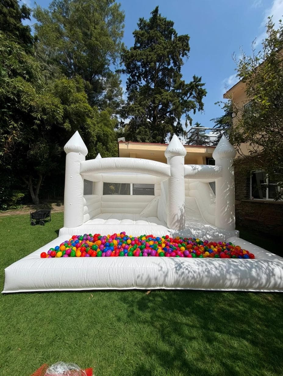 Castillo Blanco en un jardín